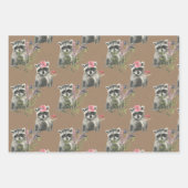 Rustikale Kraft Woodland Baby Racoon Eichhörnchen Geschenkpapier Set (Vorderseite)
