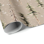 Rustikale Kraft Woodland Sparse Scraggy Spruce 2 Geschenkpapier (Rolleneckpunkt)