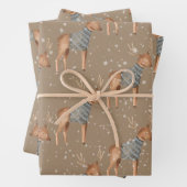 Rustikale Kraft Young Rentier im Weihnachtssüßer Geschenkpapier Set (Beispiel)