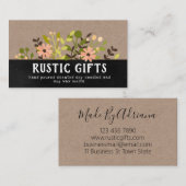 Rustikale Kraft, zentriert Kerze und Sojabaum Visitenkarte (Vorne/Hinten)