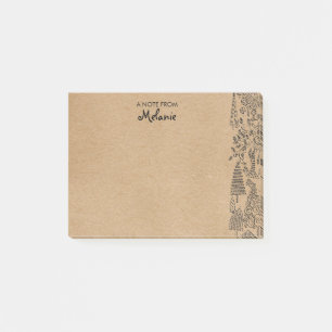 Rustikale Kraftbäume Illustration personalisiert Post-it Klebezettel