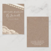 Rustikale Krafthandbücher für Schmuckstücke Visitenkarte (Vorne/Hinten)