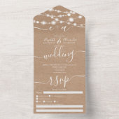 Rustikale Kraftsacklampen-Initialen schreiben Hoch All In One Einladung (Innen Boden)