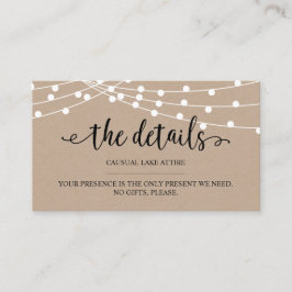 Rustikale Kraftsacklampen, Unsere Details, Website Begleitkarte