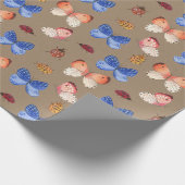 Rustikale Kraftschmetterlinge & Lady Bugs Holiday Geschenkpapier (Ecke)