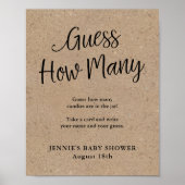 Rustikale Kraftskripte schätzen, wie viele Spielda Poster (Vorne)