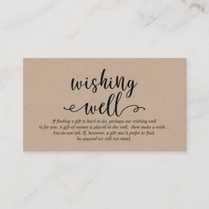 Rustikale, kraftstoffschwarze Schrift, Hochzeitswü Begleitkarte