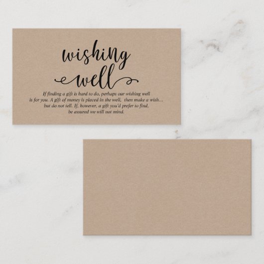 Rustikale, kraftstoffschwarze Schrift, Hochzeitswü Begleitkarte (Vorne/Hinten)