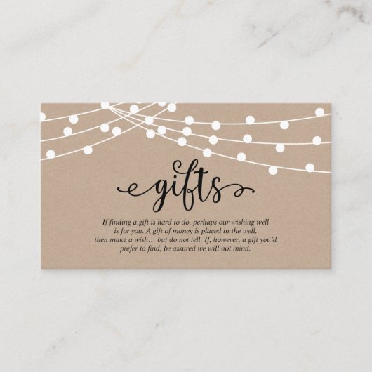 Rustikale Kraftzeichenlampen, Ein Hinweis auf Gesc Begleitkarte (Vorderseite)