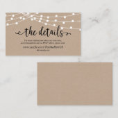 Rustikale Kraftzeichenlampen, Unsere Details, Webs Begleitkarte (Vorne/Hinten)