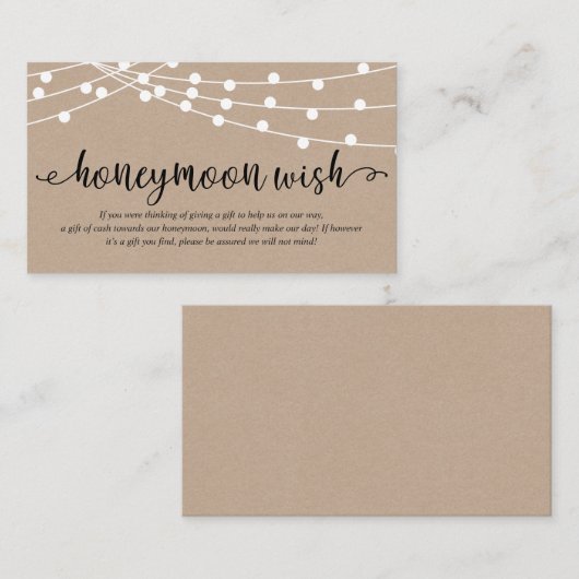 Rustikale Kraftzeichenleuchten, Hochzeitsfond Begleitkarte (Vorne/Hinten)