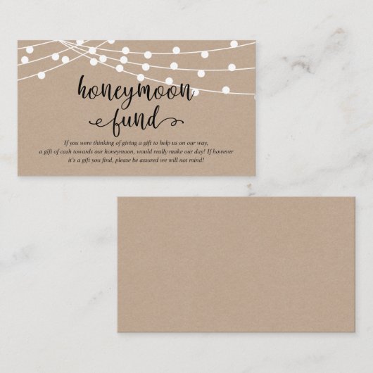 Rustikale Kraftzeichenleuchten, Hochzeitsfond Begleitkarte (Vorne/Hinten)