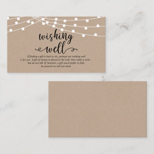 Rustikale Kraftzeichenleuchten, Hochzeitswünsche g Begleitkarte (Vorne/Hinten)