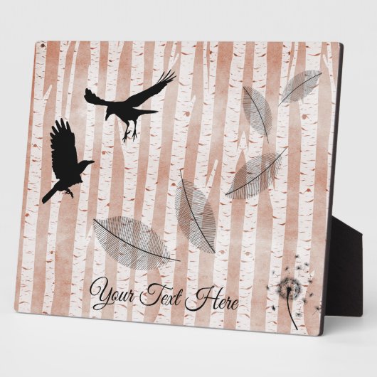 Rustikale Krähen im Weißen Birkenwald Fotoplatte (Seite)