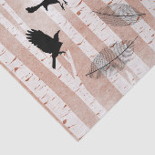 Rustikale Krähen im Weißen Birkenwald Seidenpapier (Ausschnitt)