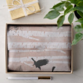 Rustikale Krähen im Weißen Birkenwald Seidenpapier (Geschenk)