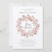 Rustikale Kranz-Babydusche Einladung (Vorderseite)