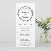 Rustikale Kranz-Hochzeit Einladung uAwg beigefügt (Stehend Vorderseite)