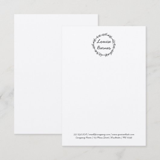 Rustikale Kranzkarte Dankeskarte (Vorne/Hinten)