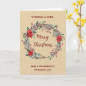 Rustikale KranzSchwester im Jura frohe Weihnachten Karte (Gelbe Blume)