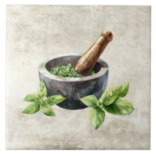 Rustikale Kräuter Aquarelle Fliese