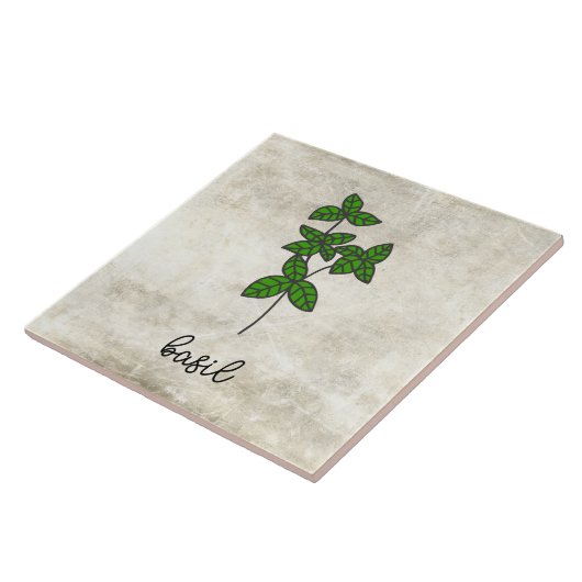 Rustikale Kräuterbasil Bauernhof Fliese (Seite)