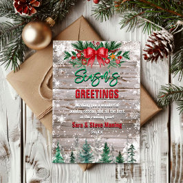 Rustikale Krawatte Roter Bogen Feiertag Weihnachte Feiertagskarte