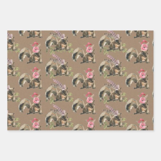 Rustikale Krawattenwickler, für ein Party verkleid Geschenkpapier Set (Vorderseite)