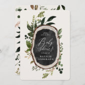 Rustikale Kreide + Holzschnitt Babydusche Einladun Save The Date (Vorne/Hinten)