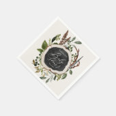 Rustikale Kreide + Holzschnitt Babydusche Party Serviette (Ecke)