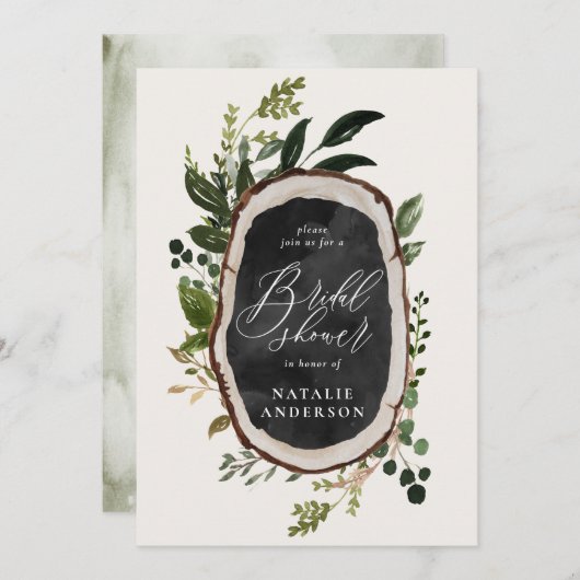 Rustikale Kreide + Holzschnitt Braudusche Einladun Save The Date (Vorne/Hinten)