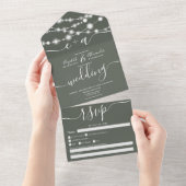 Rustikale Kreide-Zeichenketten-Initialen schreiben All In One Einladung (Abreißen)