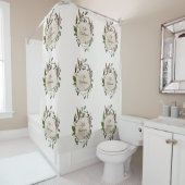 Rustikale Kreideholzscheibe Duschvorhang (Beispiel)