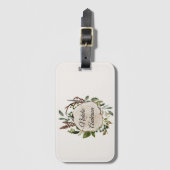 Rustikale Kreideholzscheibe Gepäckanhänger (Vorderseite Vertikal)