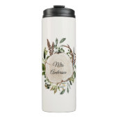 Rustikale Kreideholzscheibe Thermosbecher (Vorderseite)