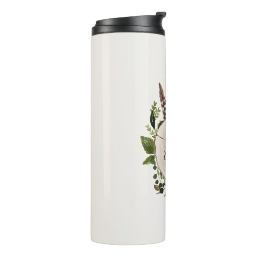 Rustikale Kreideholzscheibe Thermosbecher (Nach links gedreht)