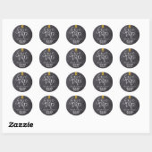 Rustikale Kreidetafel-Typografie Gold Save-the-Dat Runder Aufkleber (Blatt)