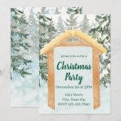 Rustikale Krippe Bauernhof Ferienhaus Einladung (Vorne/Hinten)