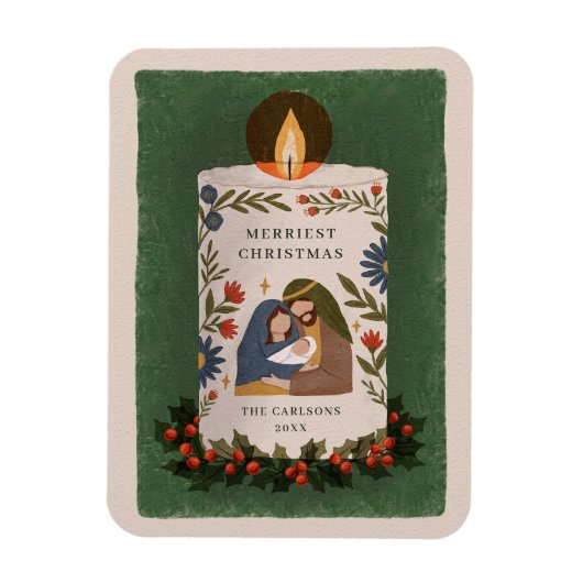 Rustikale Krippe Christliche Weihnachten Magnet (Vertikal)