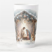 Rustikale Krippe mit Winter Florals Milchtasse (Vorderseite)