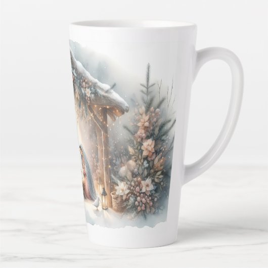 Rustikale Krippe mit Winter Florals Milchtasse (Rechts)