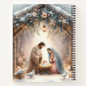Rustikale Krippe mit Winter Florals Notizblock (Rückseite)