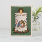 Rustikale Krippe religiöses Weihnachtsfest Foto Feiertagskarte (Stehend Vorderseite)