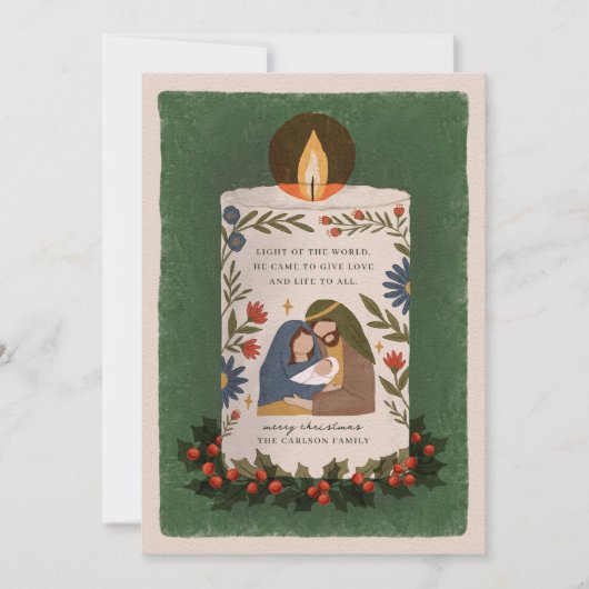 Rustikale Krippe Weihnachtsfest Feiertagskarte (Vorderseite)