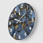 Rustikale kroatische Stone Wall Fotografie Große Wanduhr (Winkel)