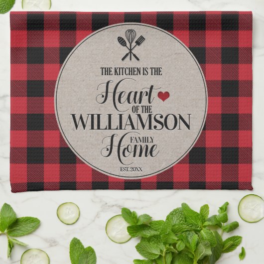 Rustikale Küche Familienname Geschirrtuch (Gefaltet)