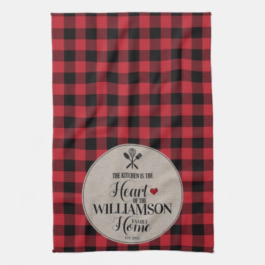 Rustikale Küche Familienname Geschirrtuch (Vertikal)
