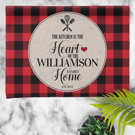 Rustikale Küche Familienname Geschirrtuch