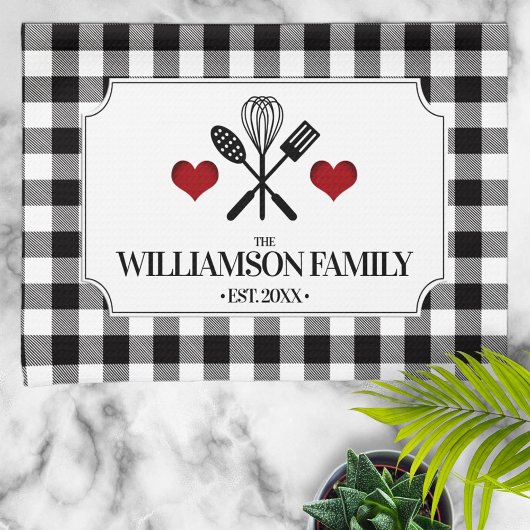 Rustikale Küche Familienname Geschirrtuch