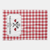 Rustikale Küche Familienname Geschirrtuch (Horizontal)